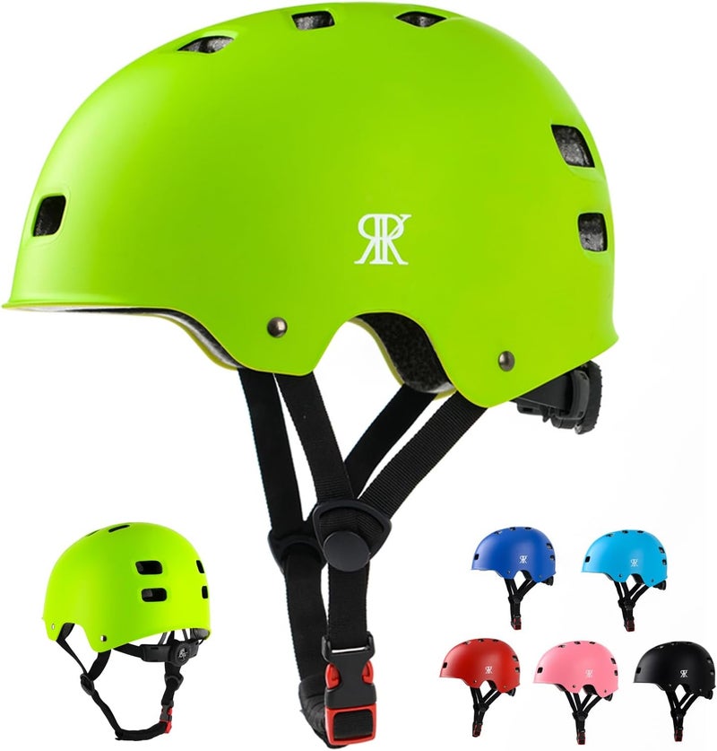 RRK Youth Kids Bike Helmet, Skateboard Bicycle Helmet for Age 5-8-10-12-14 Teen Boys Girls Adjustable and Multi-Sport for Scooter Roller/Inline Skate - Image 1